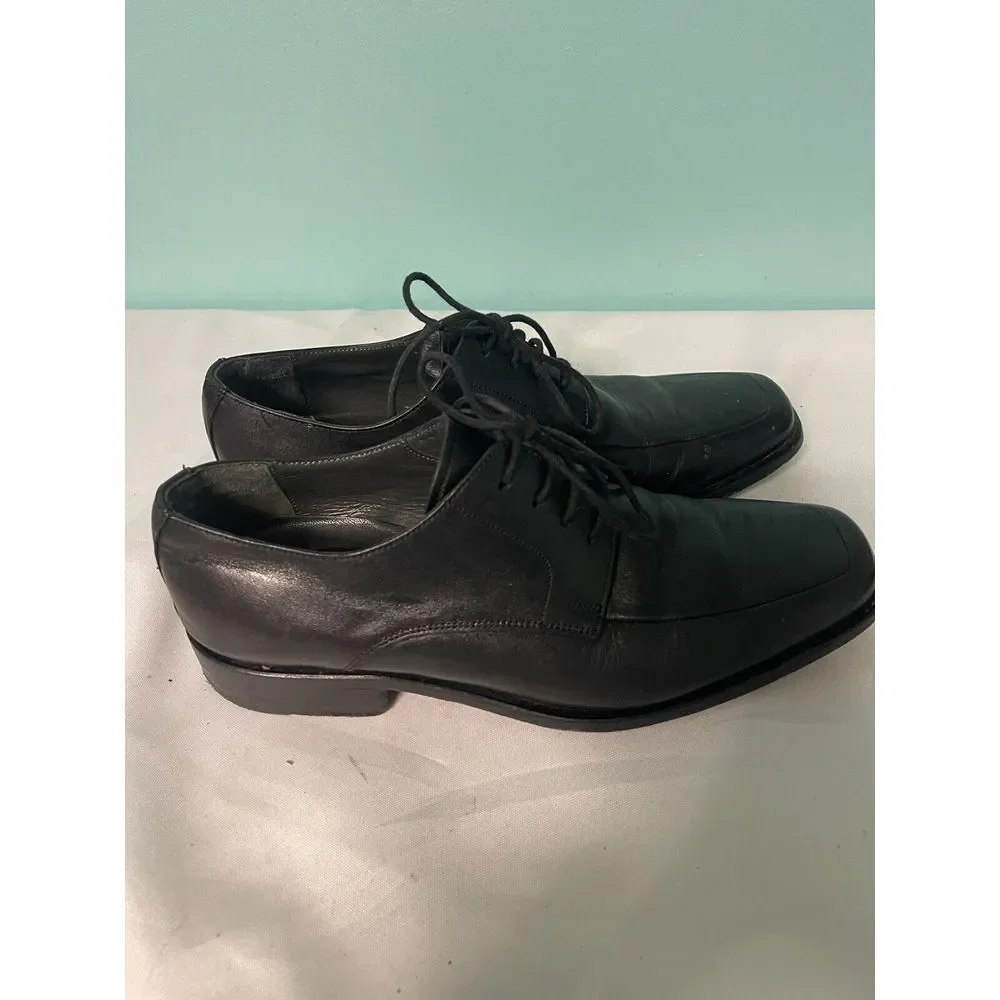 A MIRAGE M*I*R*A*G*E‎ Men's Black Leather Dress Shoes 7.5 Slip on Loafers S-207